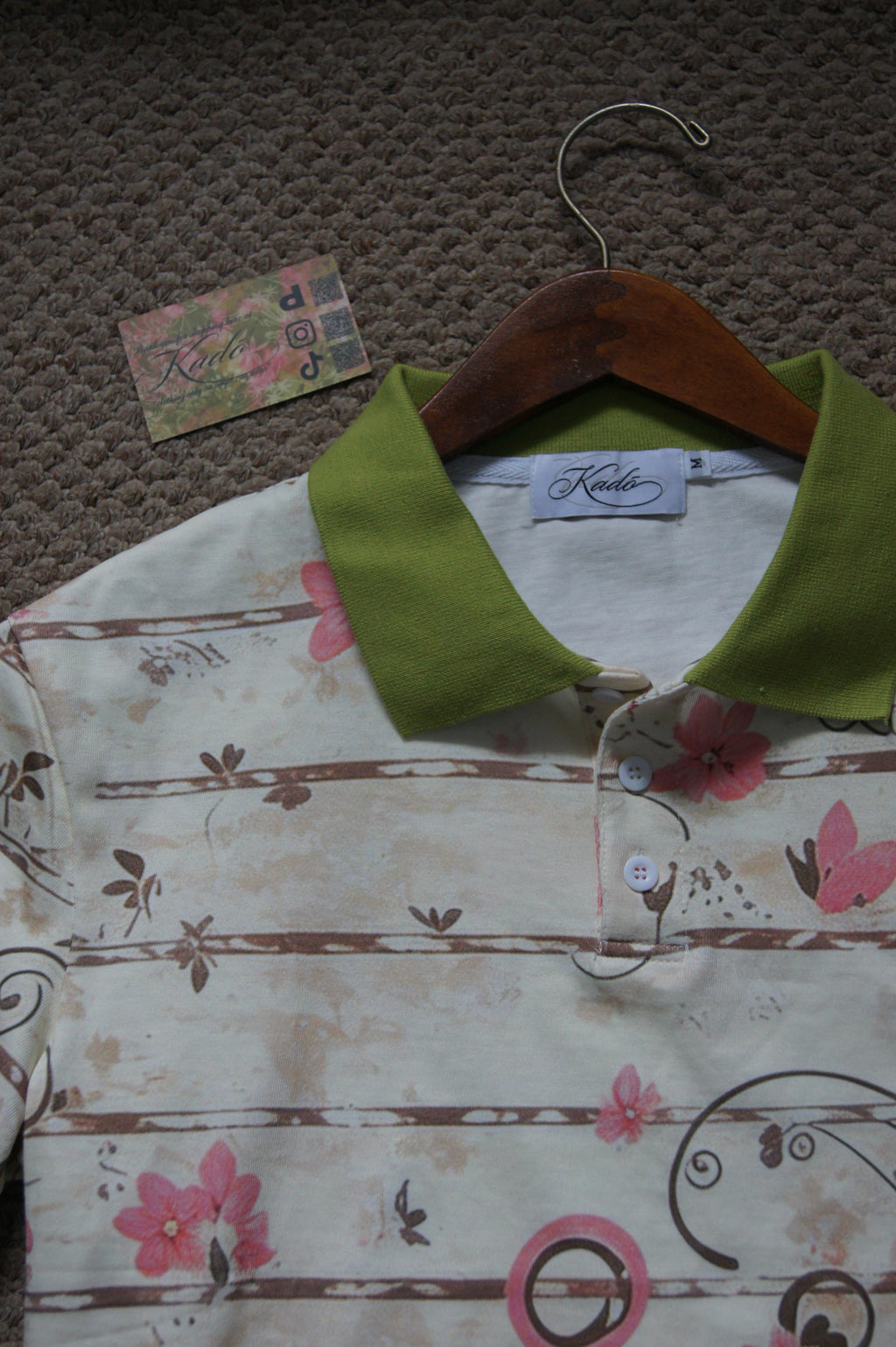 Main Floral Polo [Pink and Green]