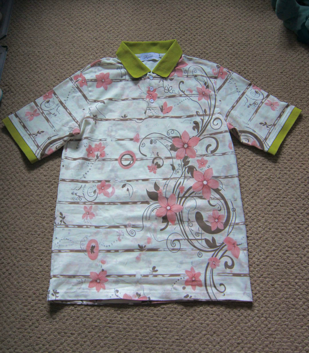 Main Floral Polo [Pink and Green]